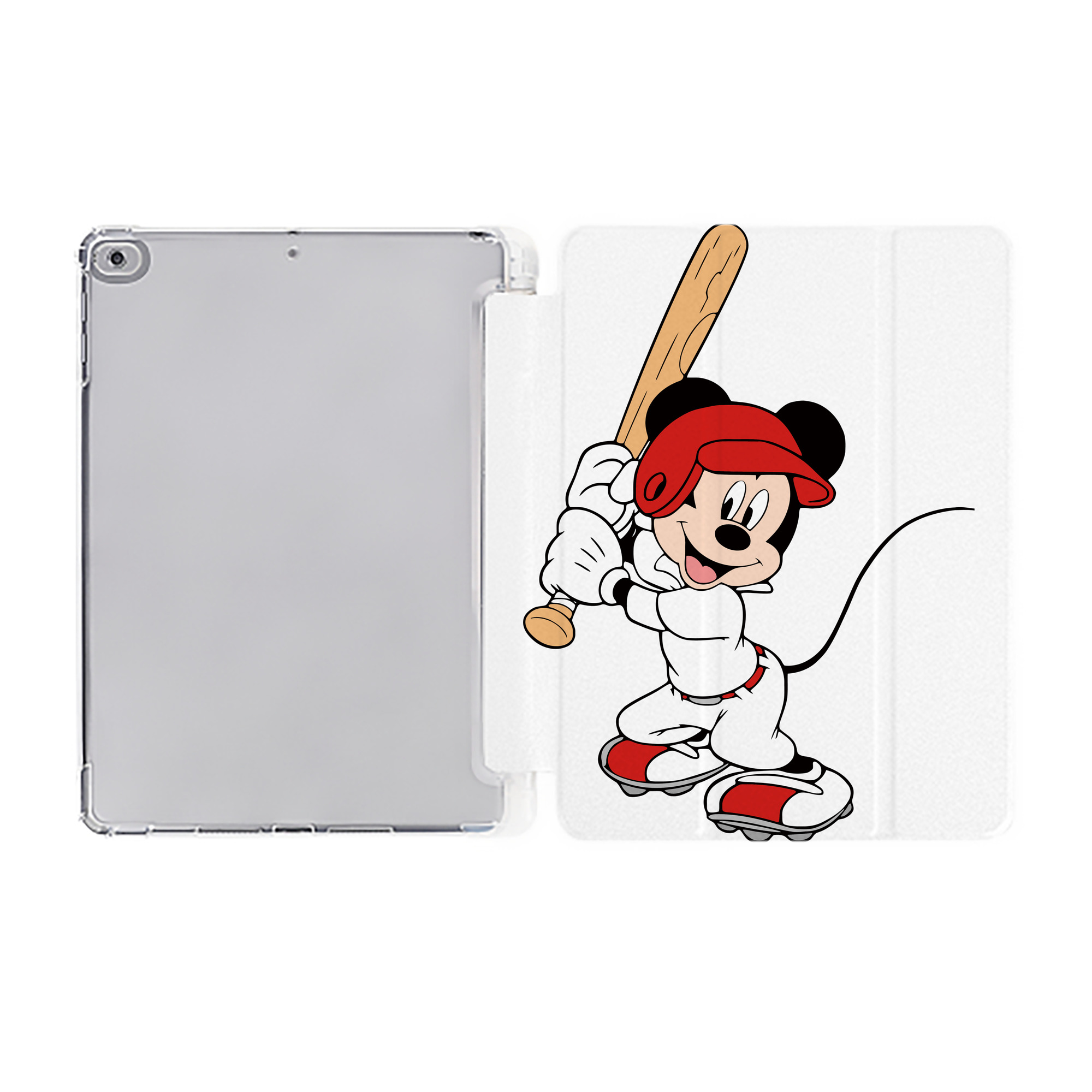 （画像用） ミッキーマウス Mickey Mouse IPad ケース ペン収納付き 三つ折りスタンド PUレザー×シリコン 対応機種9.5/10.5/10.9インチ